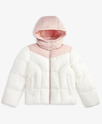 Sam Edelman Big Girls Contrast Yoke Puffer Jacket