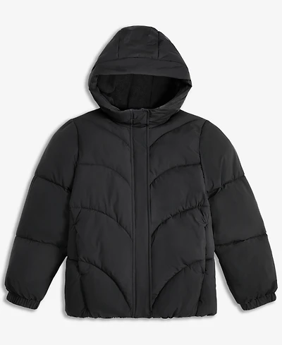 Sam Edelman Big Girls Mermaid Quilt Solid Puffer Jacket