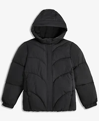 Sam Edelman Big Girls Mermaid Quilt Solid Puffer Jacket