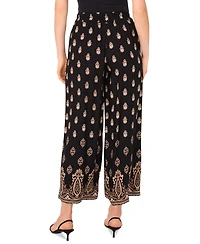Vince Camuto Women's Border-Print Wide-Leg Pull-On Pants