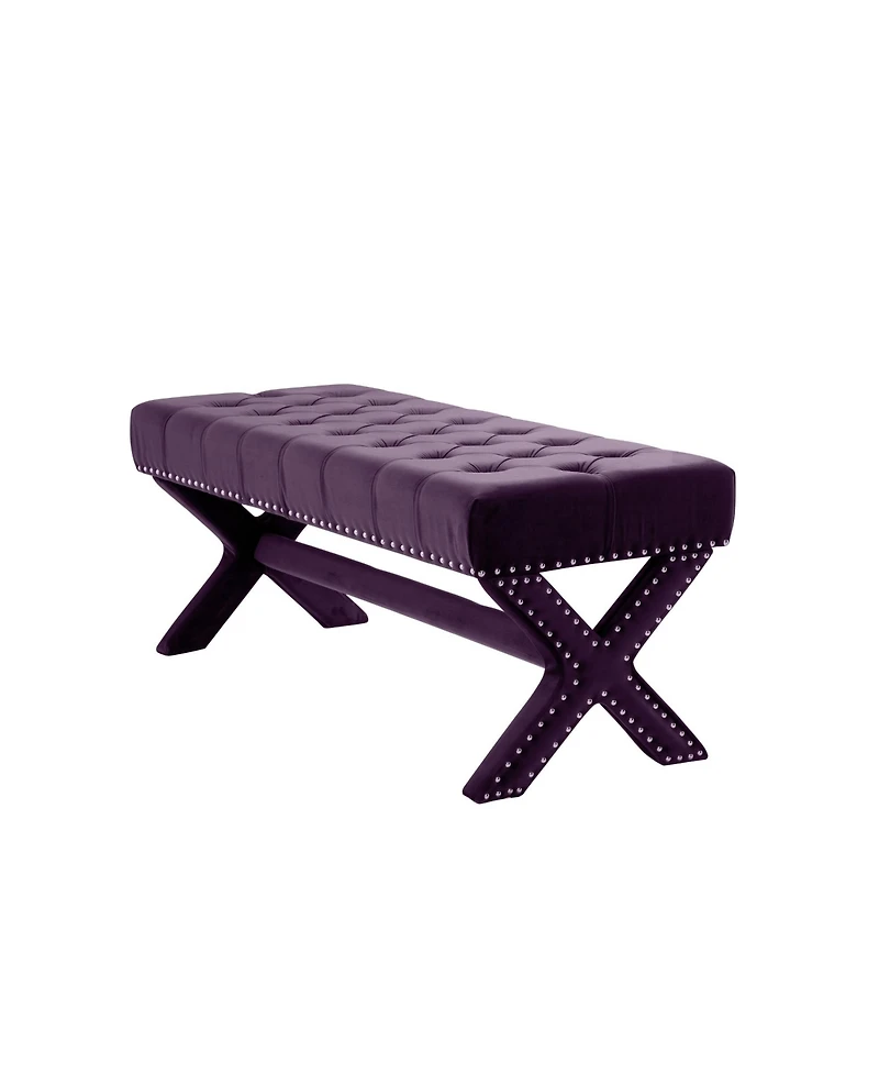 Upholstered Velvet Bench – Elegant Bedroom or Entryway Seating with Soft Cushion and Sturdy Frame