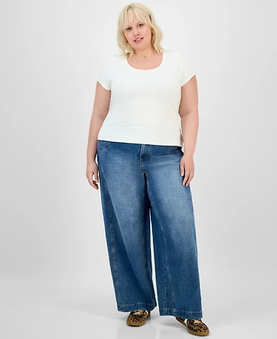 Hippie Rose Trendy Plus Scoop-Neck T-Shirt