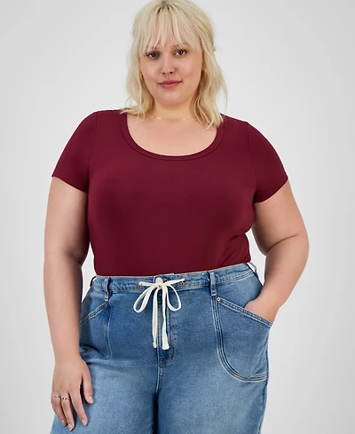 Hippie Rose Trendy Plus Scoop-Neck T-Shirt