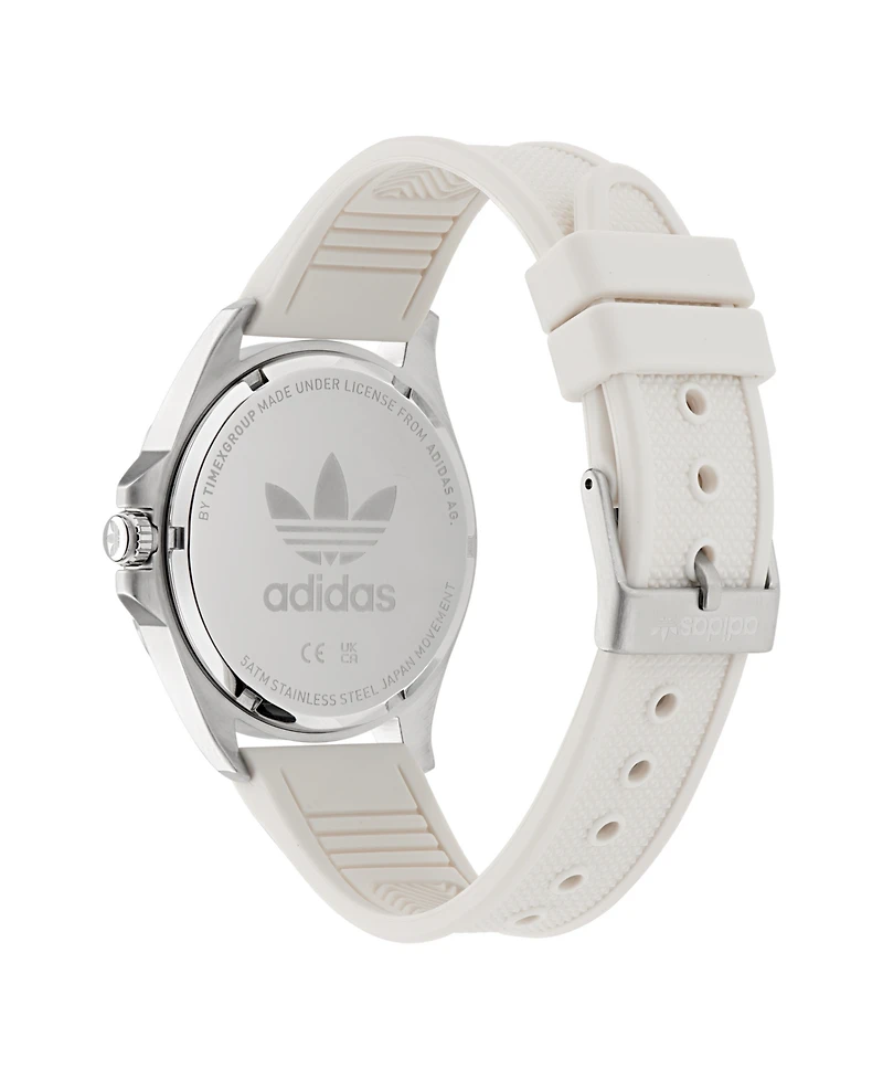 adidas Unisex Analog White Silicone Watch, 40mm