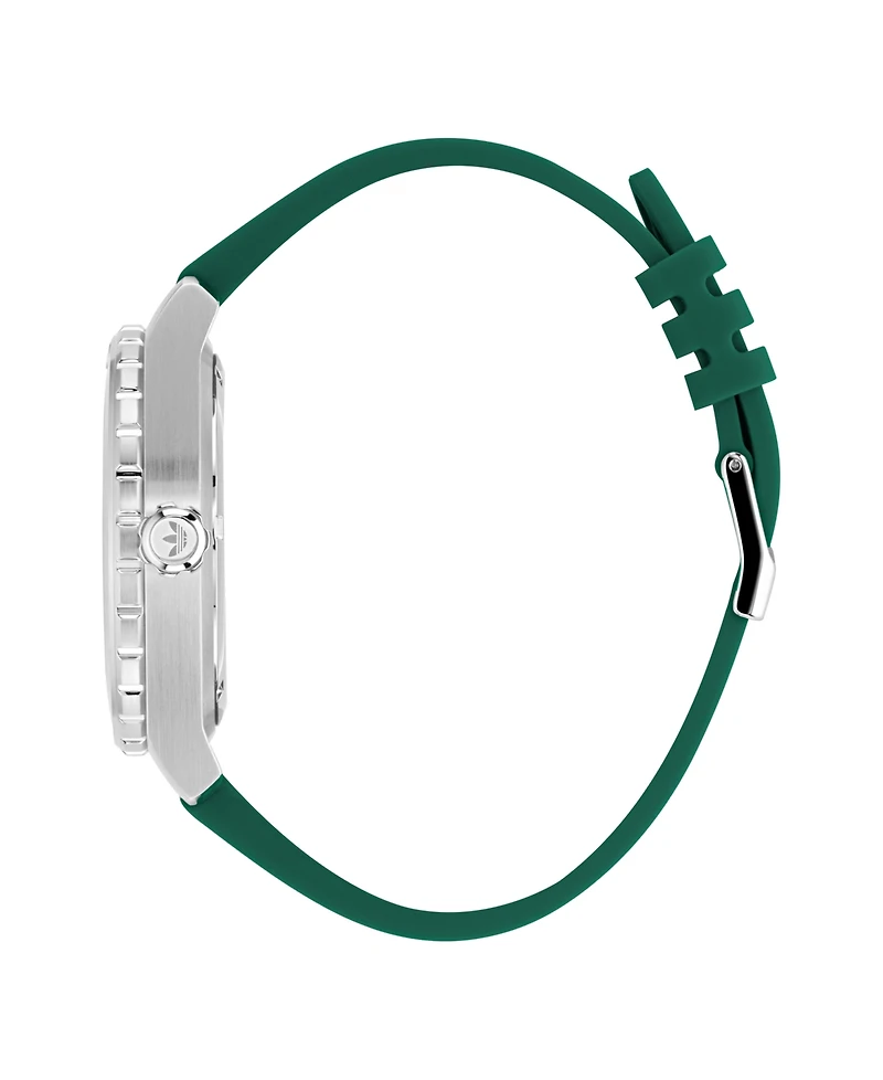 adidas Unisex Analog Green Silicone Watch, 44mm