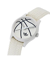 adidas Unisex Analog White Nylon Watch, 39mm