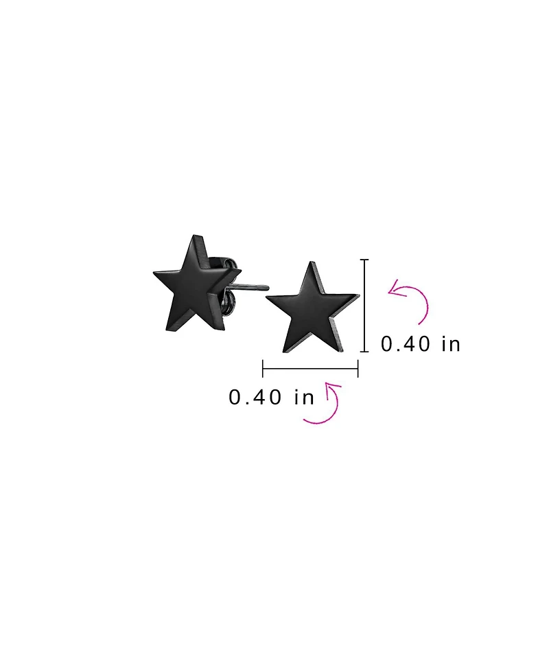 Bling Jewelry American Patriotic Celestial Rock Star Super Stars Stud Earrings Stainless Steel 10MM