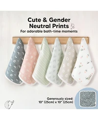 KeaBabies 6-Pack Cami Baby Washcloths for Newborn, Cotton Face Wash Cloths Babies, Soft & Absorbent Bath Towels