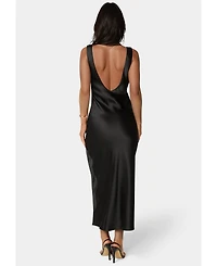 Bebe Women's Lace Detail Satin Slip Dress