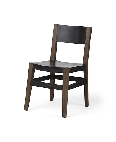 Metal and Wood Open Back Dining Chair for Industrial Style Seating