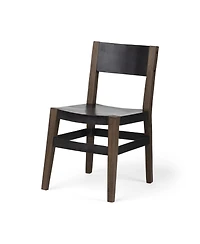 Metal and Wood Open Back Dining Chair for Industrial Style Seating