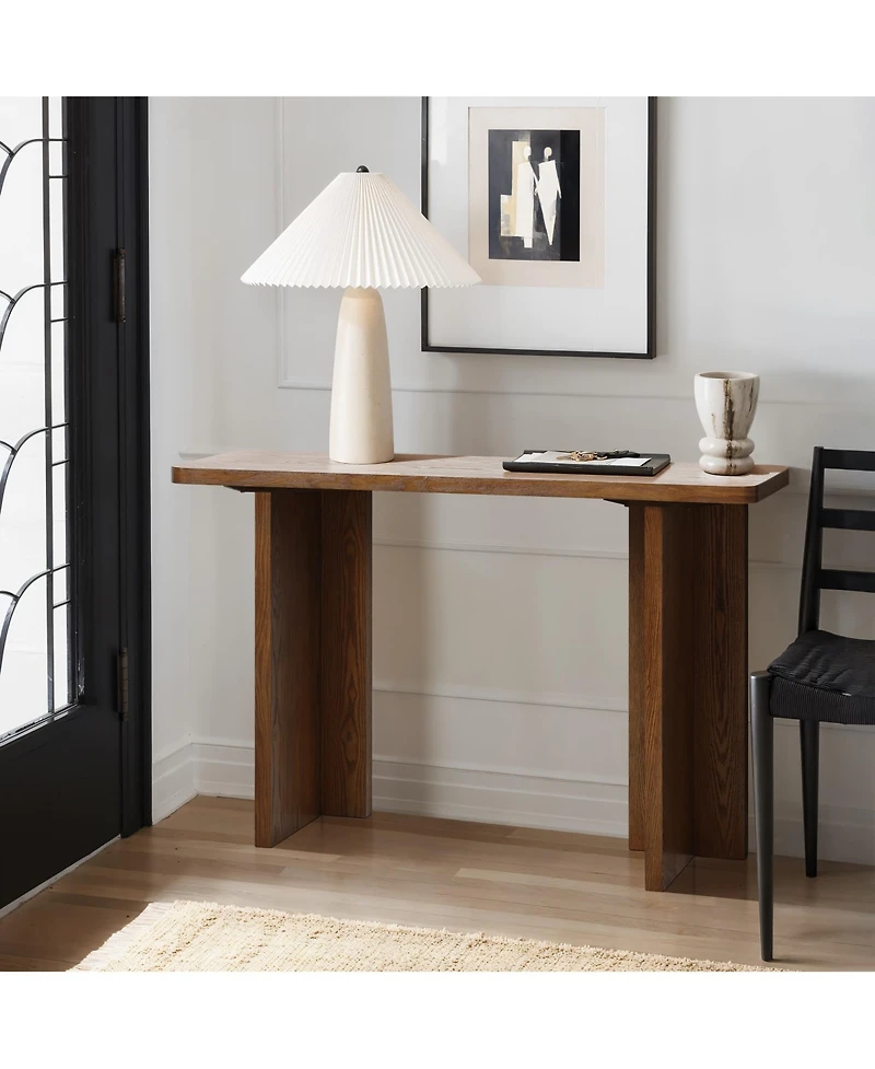 LuxenHome 46-Inch Wide Wood Console Table in Walnut Finish