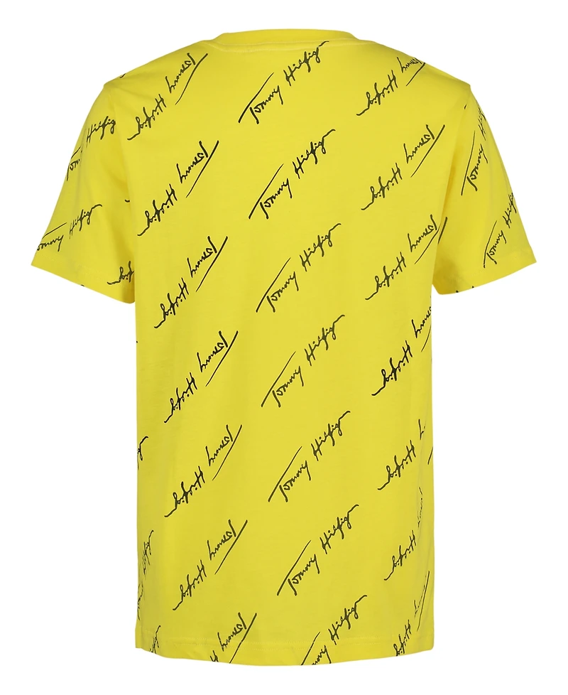 Tommy Hilfiger Toddler and Little Boys Angled Script Print Short Sleeve T-Shirt