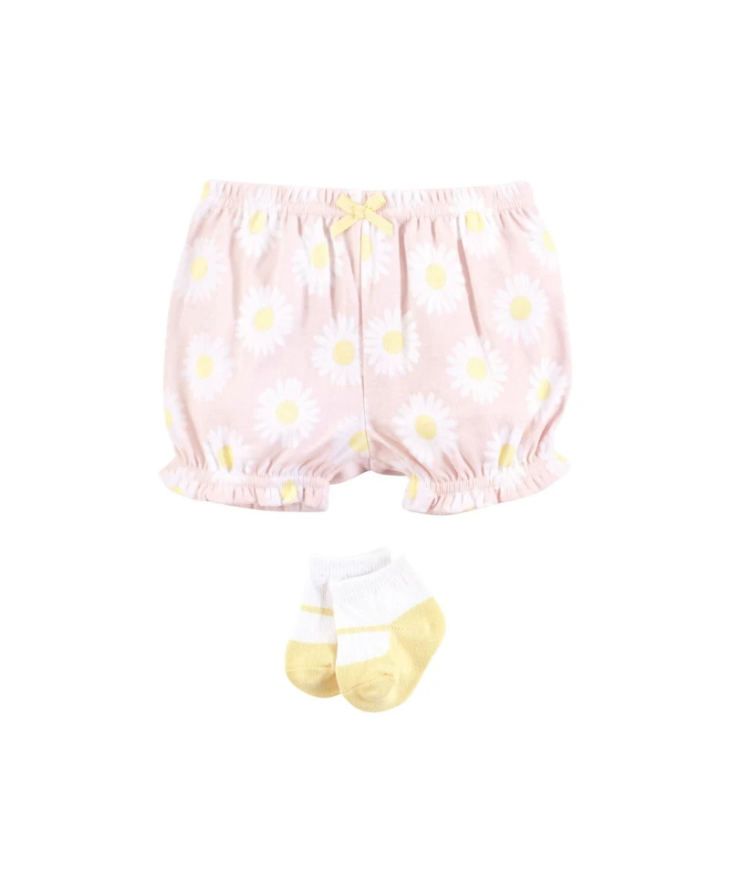 Hudson Baby Girls Bodysuit, Short and Sock