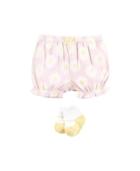 Hudson Baby Girls Bodysuit, Short and Sock