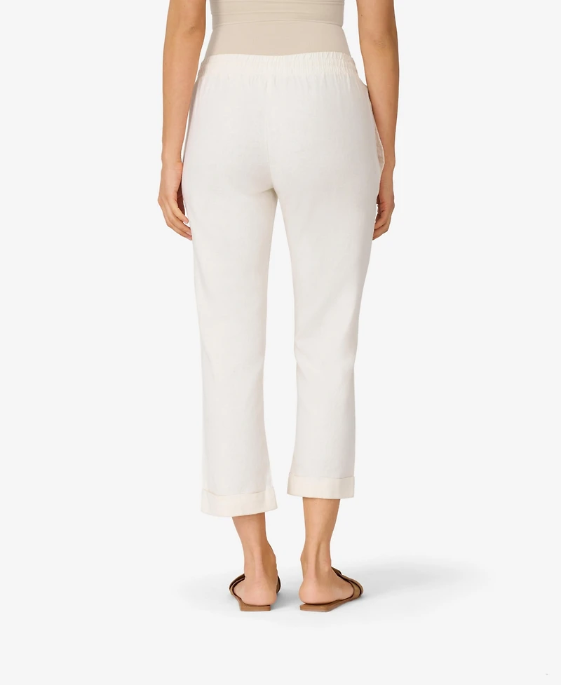 Cable & Gauge Women's Linen Blend Crop Pant