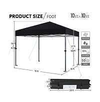 10x10FT Pop-up Canopy with One-Push-To-Lock Setup Mechanism, Beige