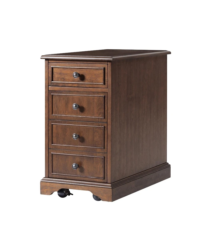 Traditional Mattew End Table with Storage and Built-In Outlets