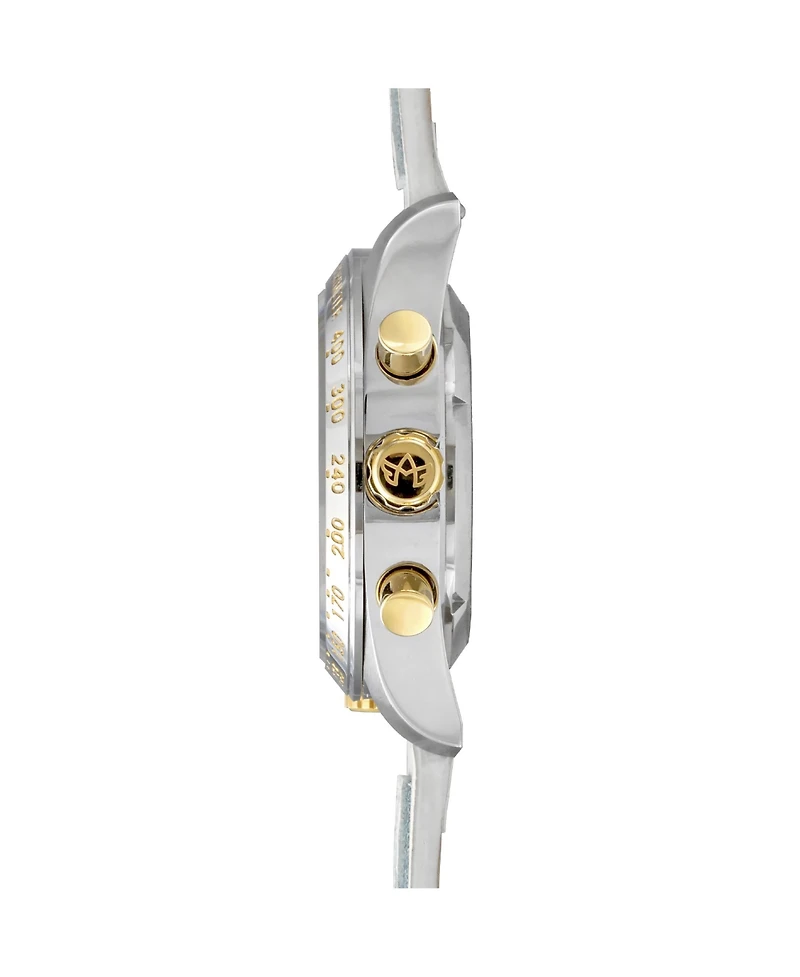 Abingdon Co. Women's Jordan Chronograph Multifunctional Champagne Leather Strap Watch, 40mm