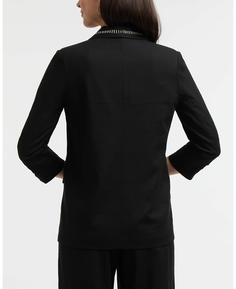 Ellen Tracy Women's Tailored Linen-Blend Blazer