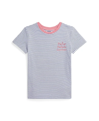 Polo Ralph Lauren Big Girls Striped Logo Jersey T-Shirt