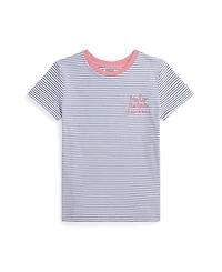 Polo Ralph Lauren Big Girls Striped Logo Jersey T-Shirt