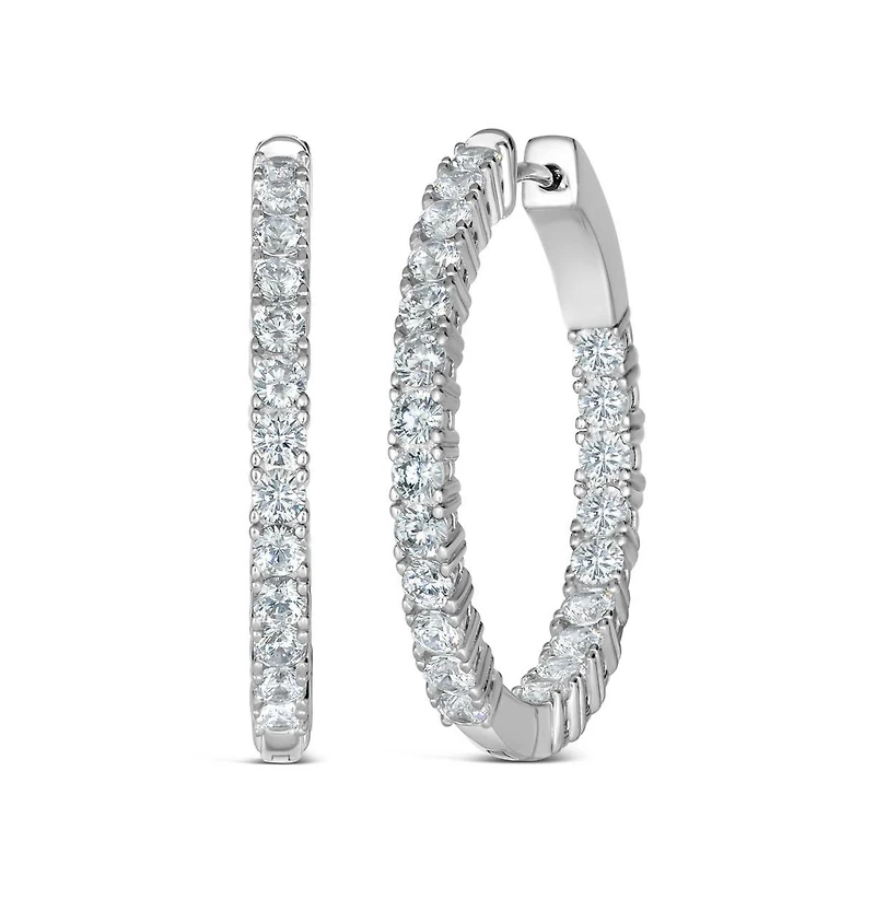 Anna Zuckerman Inside Out 1.50tcw Cz Crystalline Hoops