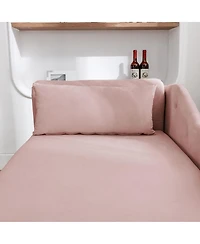 Velvet Upholstered Chaise Lounge with Storage and Pillow, Tufted Rolled Arm Chair Nailhead Trim for Living Room or Bedroom-The Pop Home