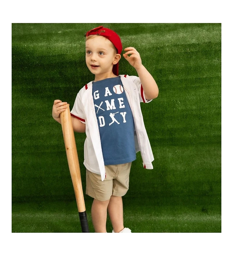 Sweet Wink Toddler Boys Baseball Game Day Short Sleeve T-Shirt