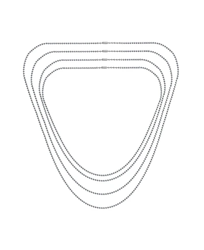Bling Jewelry Set of 4 Thin Minimalist Stainless Steel Saturn Chain Necklace 18. 20, 24 & 30 Inch