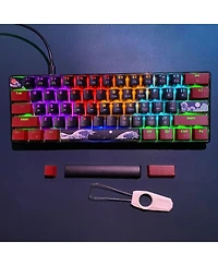 60% Mechanical Gaming Keyboard,61 Keys with Linear Blue Switches,Wired Mechanical Keyboard with Led Backlit,Compact Ergonomic Keyboard (Red)