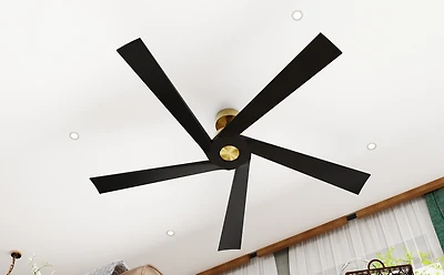 62-In Ceiling Fan with Remote Control, Reversible Dc Motor, Solid Wood,No Noise