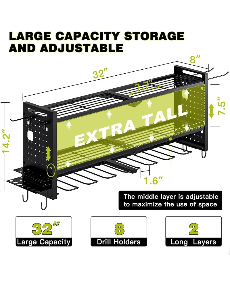 Hausource 3-Tier Power Tool Organizer Shelving Heavy Duty Storage Rack