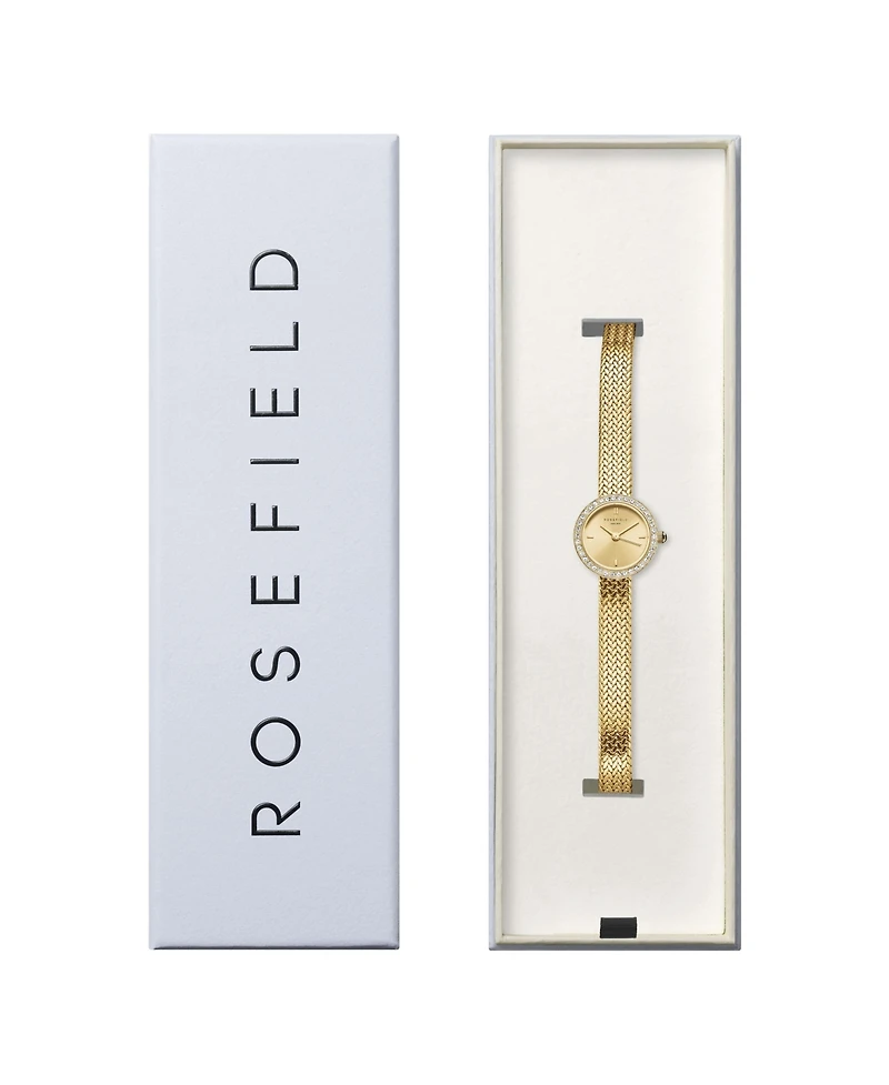 Rosefield Mini Small Edit Women's Gold Tone Stainless Steel Bracelet Watch 20.4mm