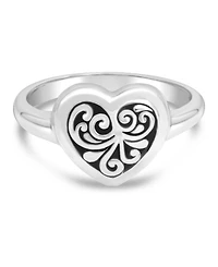 Devata Sweet Heart Filigree Ring in Sterling Silver