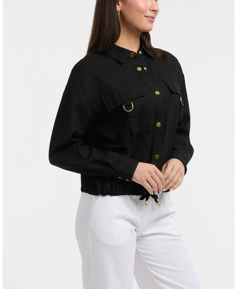 Ellen Tracy Women's Linen-Blend Safari Jacket