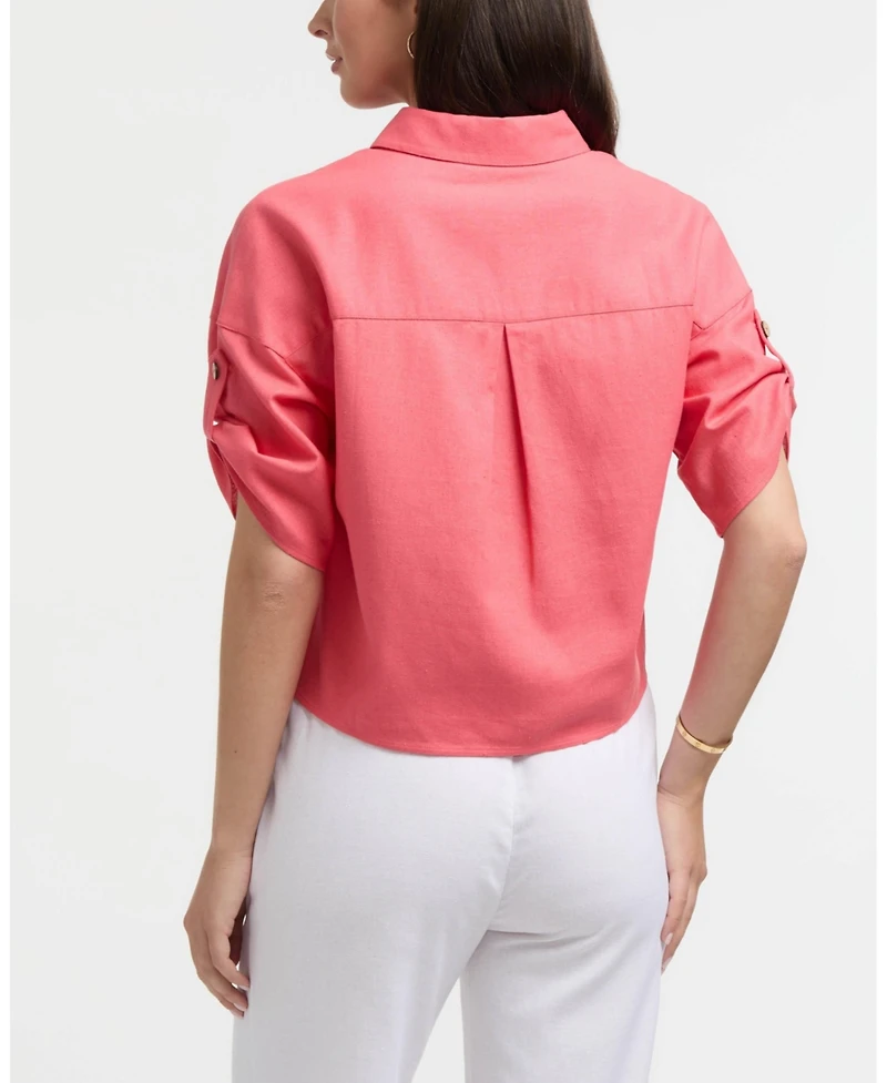 Ellen Tracy Women's Camp Shirt with Button Front