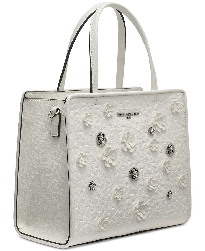 Karl Lagerfeld Paris Maybelle Satchel with Floral Pins