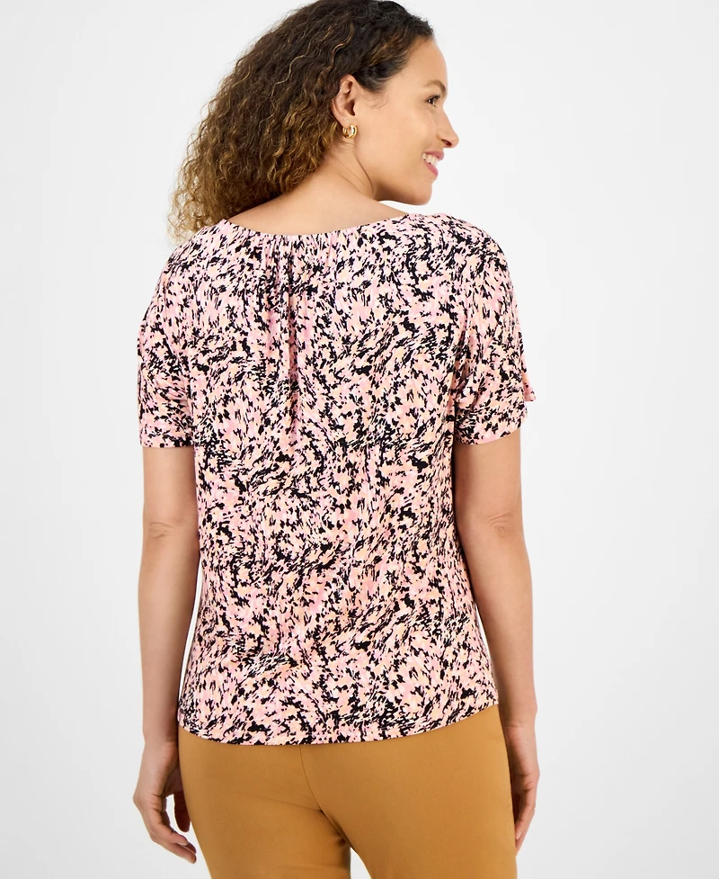 Jm Collection Petite Abstract-Print Top, Exclusively at Macy's