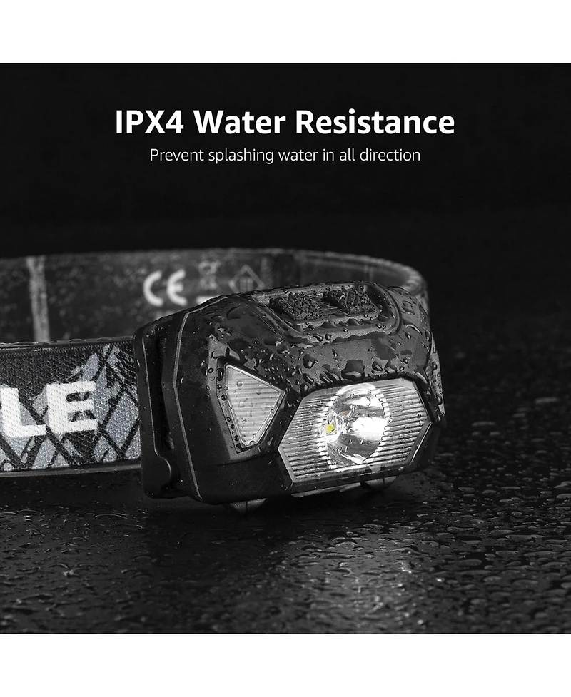 Lepro Headlamp Rechargeable, Led Head Lamp with 6 Modes for Camping & Hiking Gear Essentials, IPX4 Waterproof High Lumen Bright Headlight Flashlights