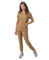 Medgear Women's Olivia 4 Pocket Top Gathered Jogger Pants Set