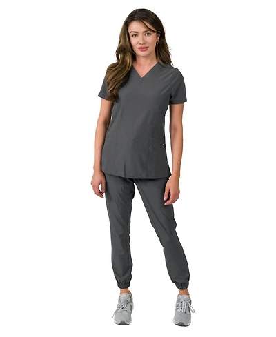Medgear Women's Olivia 4 Pocket Top Gathered Jogger Pants Set