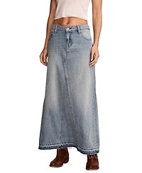 Lucky Brand Women's Zipper Denim Maxi Skirt