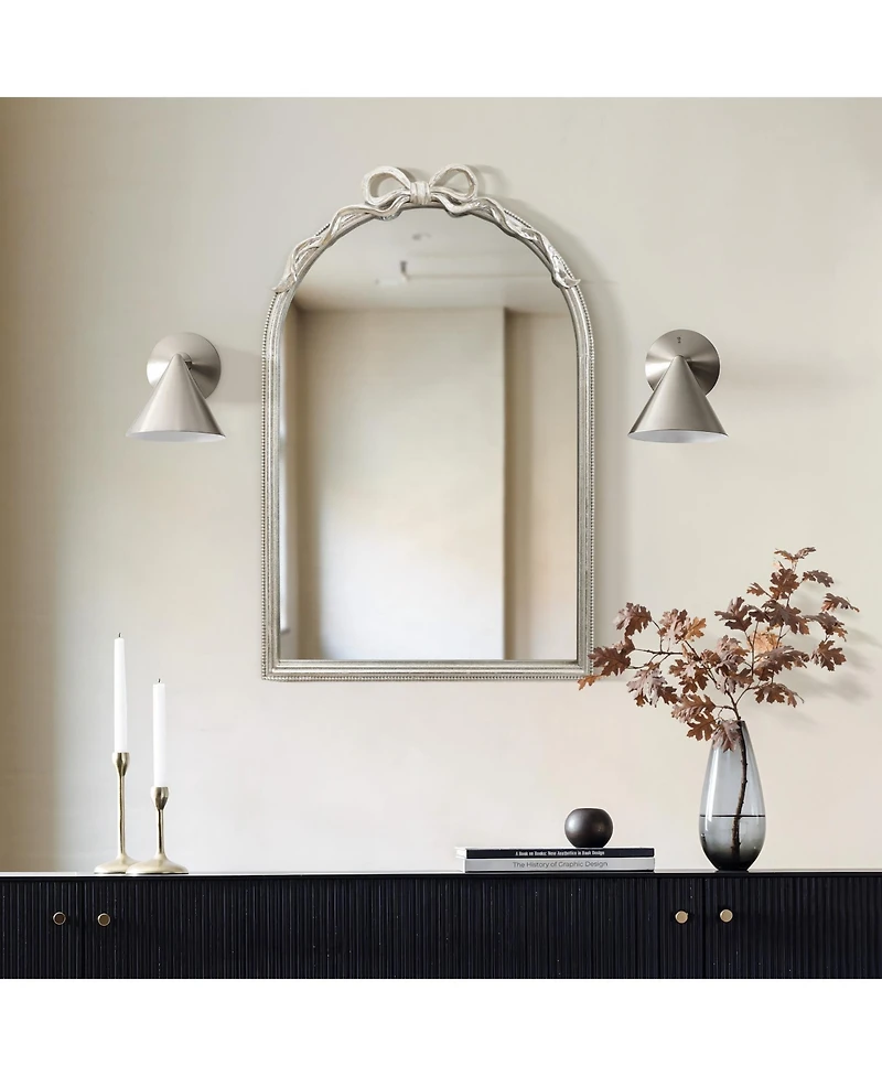 LuxenHome Ribbon Resin Frame Arch Rectangle Accent Wall Mirror