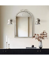 LuxenHome Ribbon Resin Frame Arch Rectangle Accent Wall Mirror
