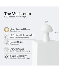 Mushroom Frosted Glass Led Table Lamp Bundle (13")