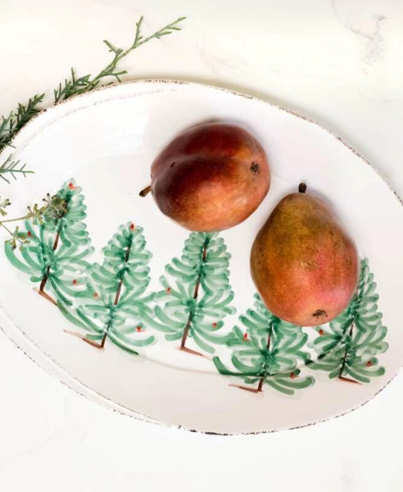 Vietri Lastra Holiday Small Oval Platter