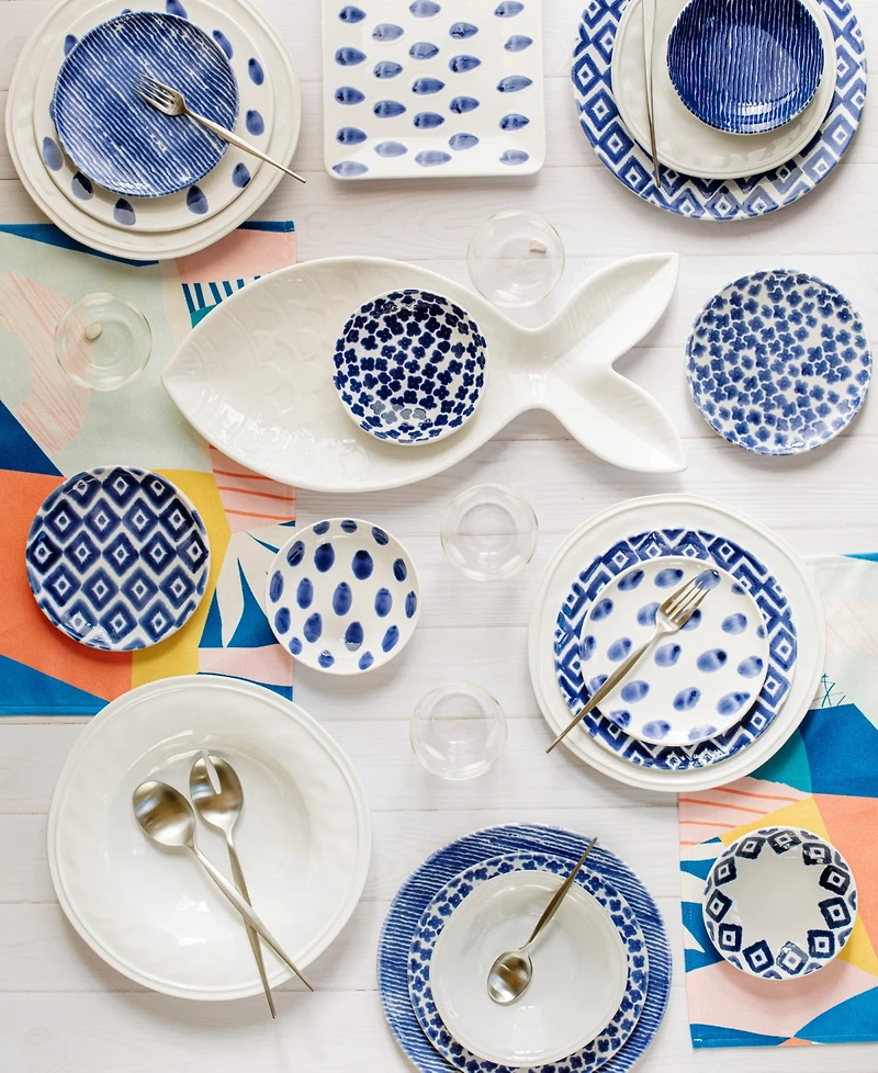 Vietri Santorini Assorted Cocktail Plates - Set of 4