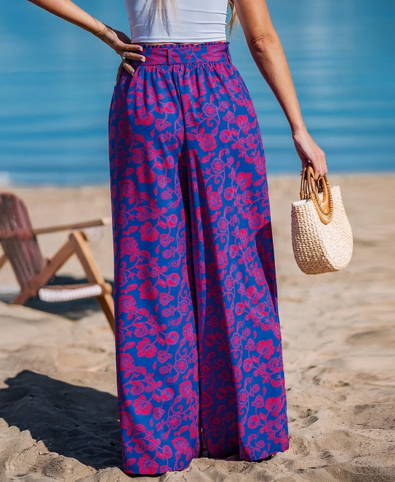 Cupshe Women's Celestial Waves Floral Cover-Up Pants