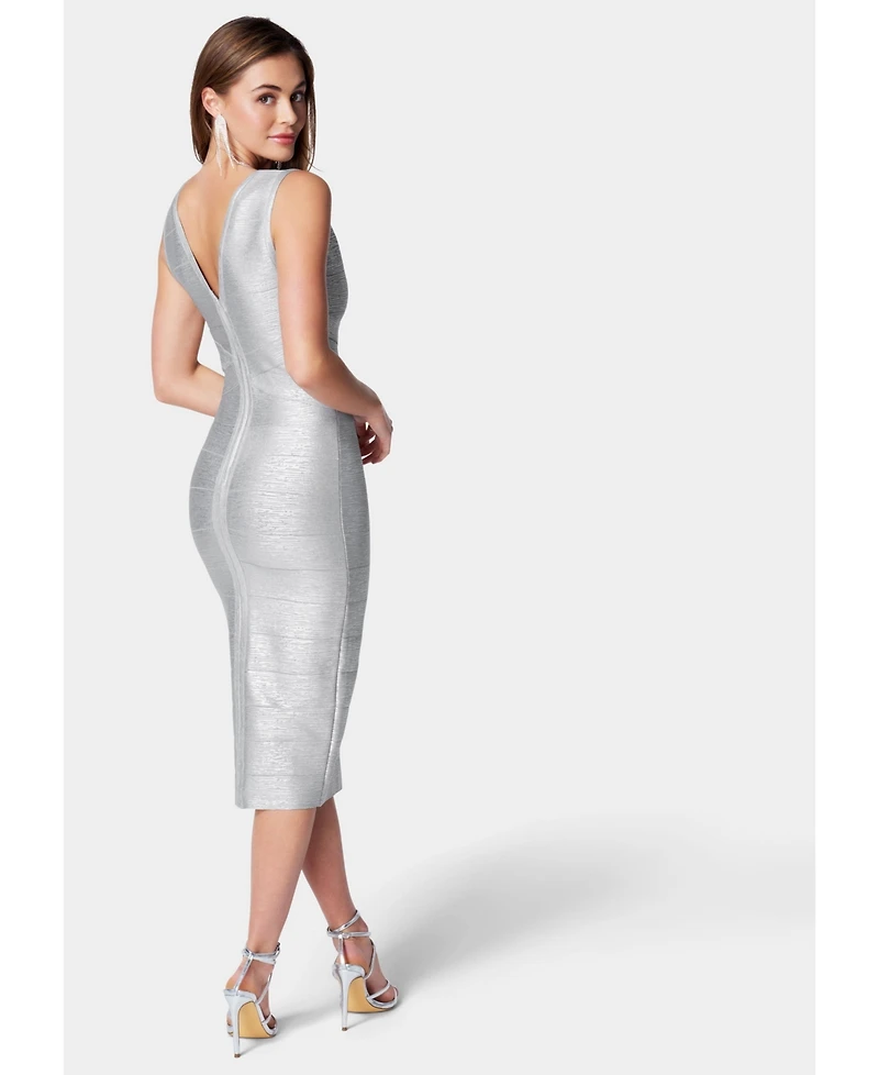 Bebe Women's Bandage Metallic Dress